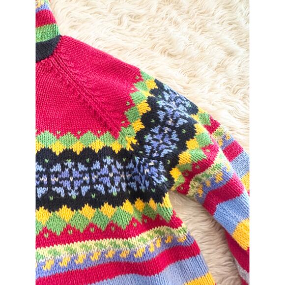 Hanna Andersson Christmas Holiday Hooded Tassel Sweater size 120 6/7 - Picture 9 of 10